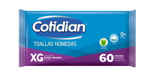 Toallas Húmedas Cotidian Unisex Aloe Vera & Vitamina E