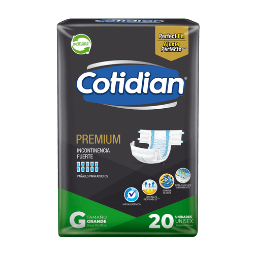 Pañales de Adulto Cotidian Premium Incontinencia Fuerte 20 un G