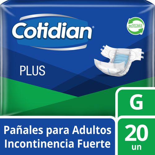 Pañales de Adulto Cotidian Plus Incontinencia Fuerte 20 un G