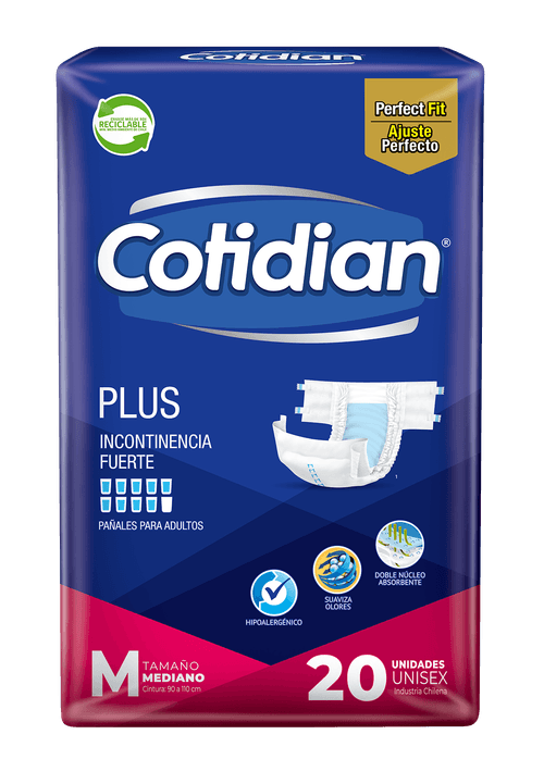 Pañales de Adulto Cotidian Plus Incontinencia Fuerte 20 un M