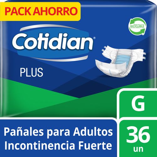 Pañales de Adulto Cotidian Plus Incontinencia Fuerte 36 un G